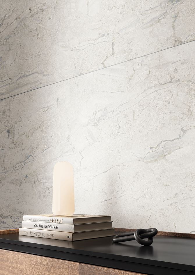 Detal białego kamienia z kolekcji Paradyż Cathedral