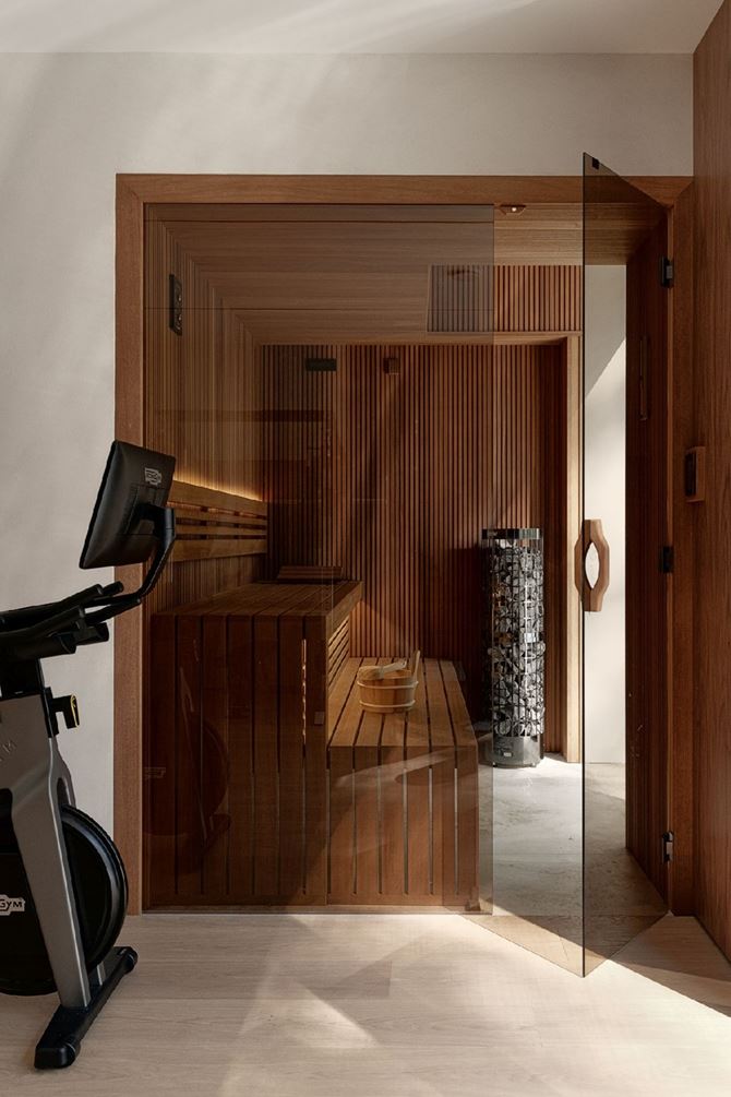 Sauna i domowa siłownia, projekt SAAN Architects.jpg