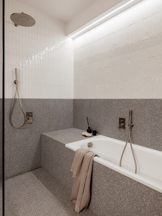 Projekt łazienki z lastryko Fuga Architekci