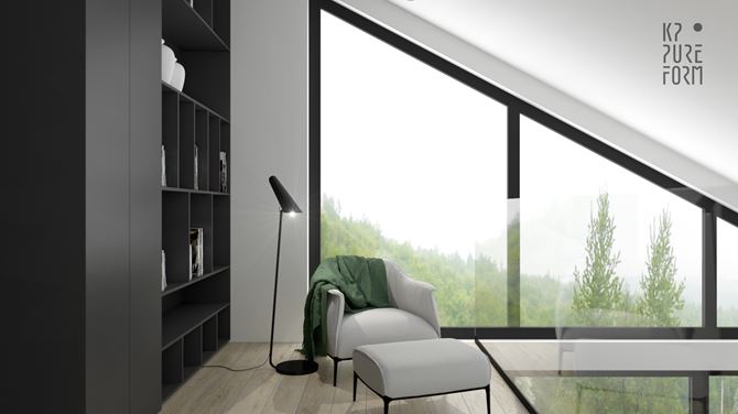 Kącik biblioteczny na antresoli