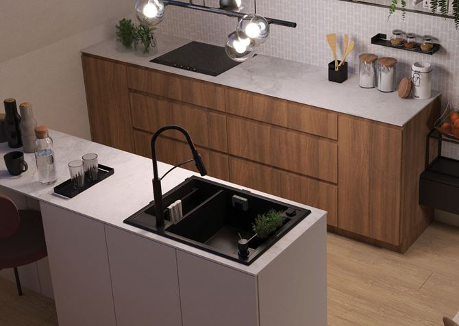 Granitowy zlewozmywak z kolekcji Deante Magnetic