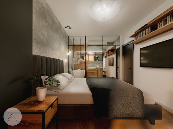 Sypialnia z łazienką i garderobą