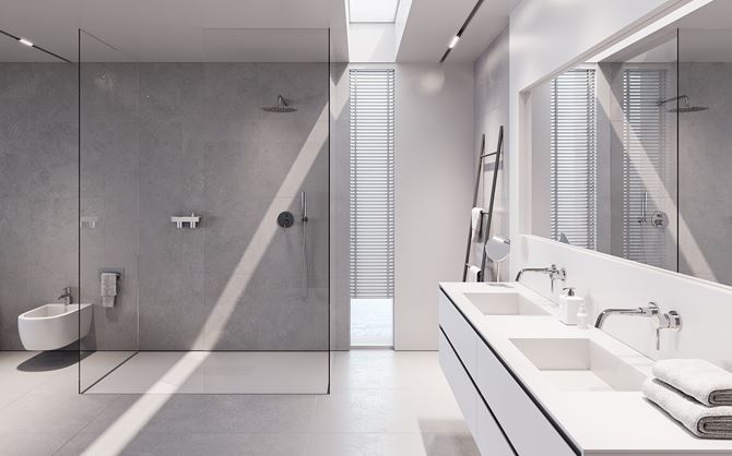 Jasna łazienka w minimalistycznym stylu