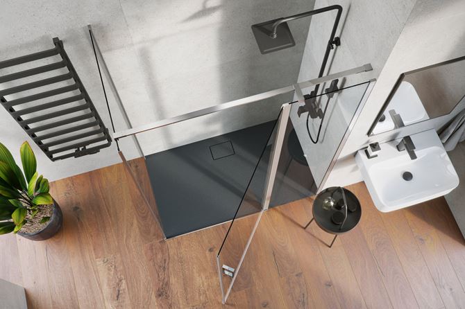 Brodzik prostokątny czarny Excellent Lavano