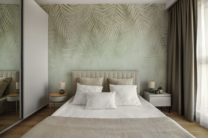 Tapeta w sypialni. Projekt Decoroom, fot. Kamila Markiewicz-Lubańska, Wnętrza w Obiektywie (8)-min.jpg