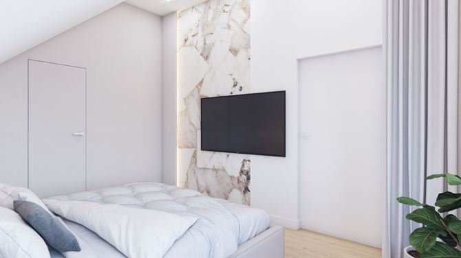 Biała sypialnia na poddaszu