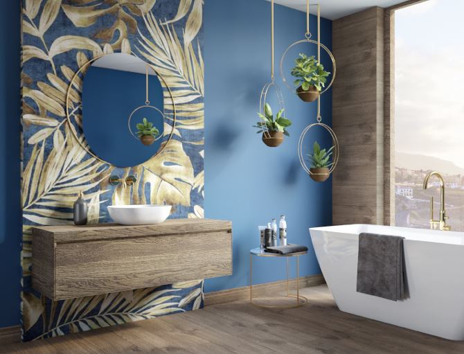 Łazienka w aranżacji koloru roku Classic Blue