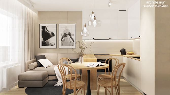 Niewielka strefa dzienna w jasnych barwach