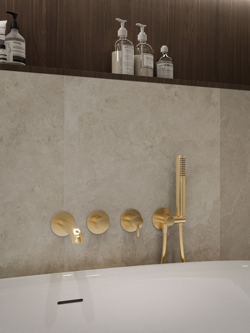 Detal płytek Azario Luana na ścianie w łazience