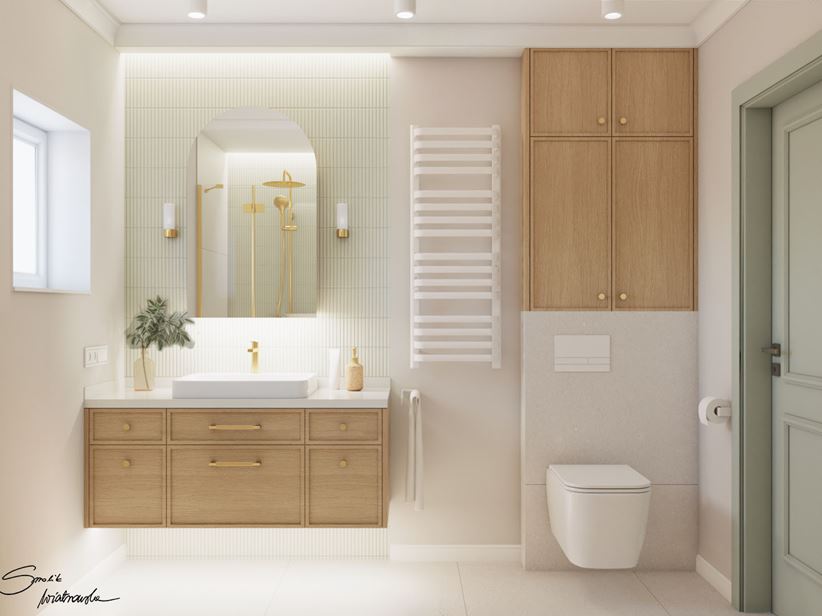 Elegancka łazienka z płytkami typu stick