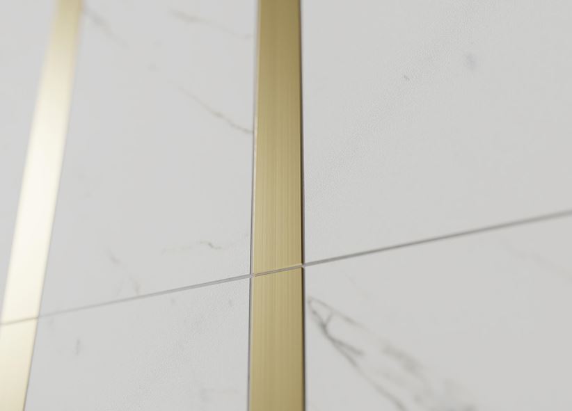 Detal złotej listewki z kolekcji Cerrad Metallic