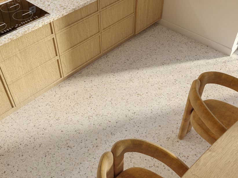 Detal lastrykowej podłogi w kuchni