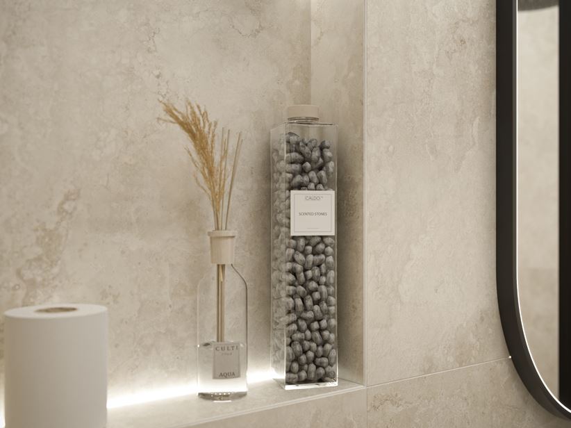 Detal płytki uniwersalnej Azario Luana w łazience