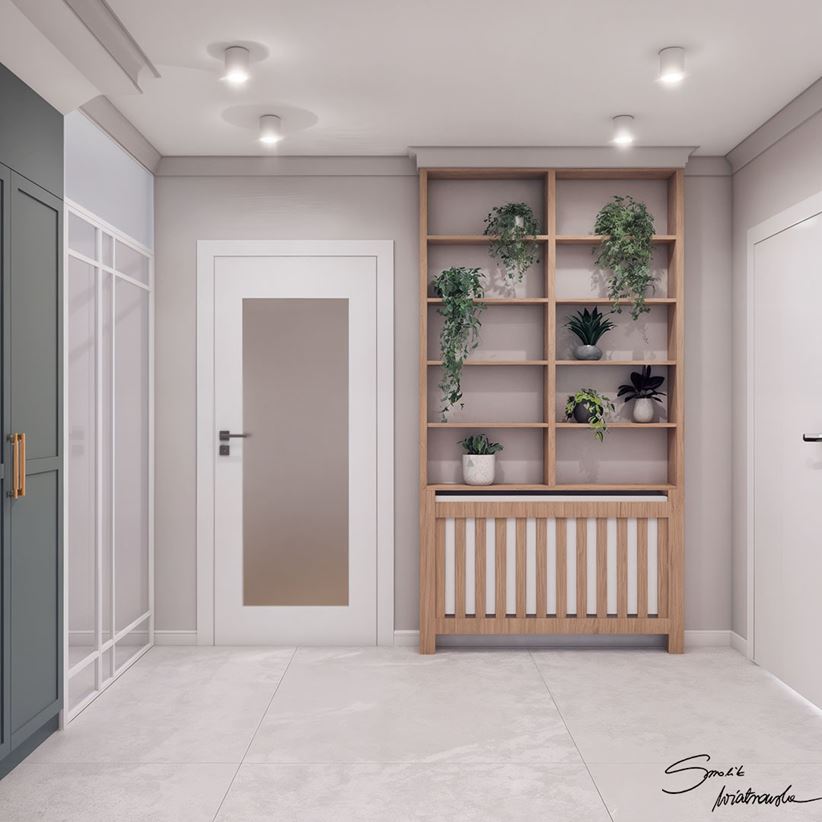 Minimalistyczny wiatrołap w szarości