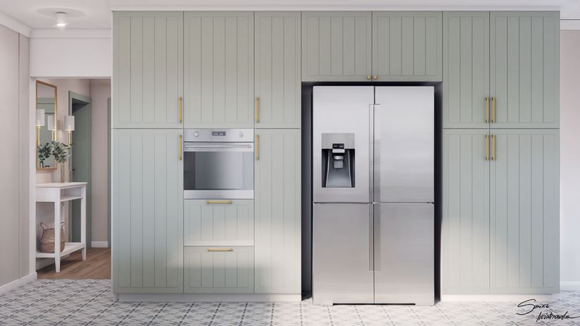 Zielona zabudowa nowoczesnej kuchni