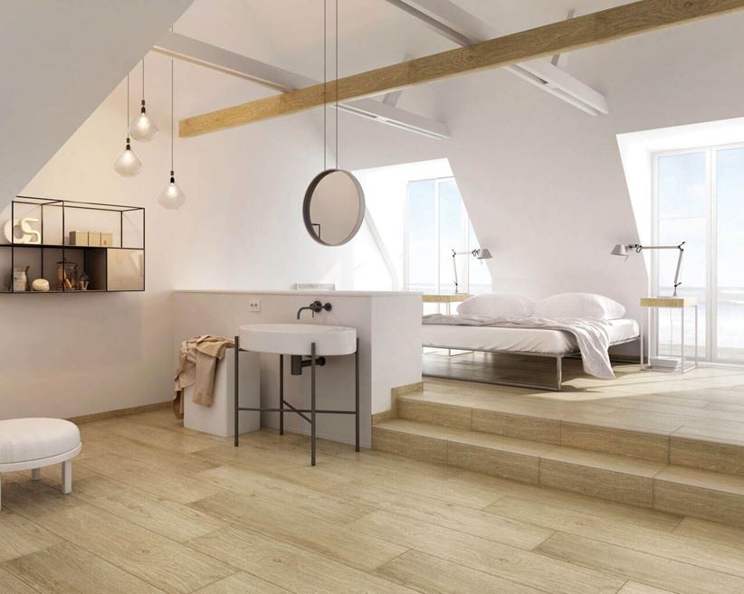 Sypialnia z łazienką w stylu skandynawskim Paradyż Almonte