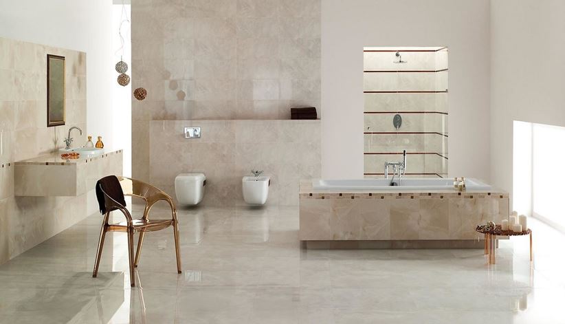 Łazienka z marmurowymi płytami Opoczno Lazio