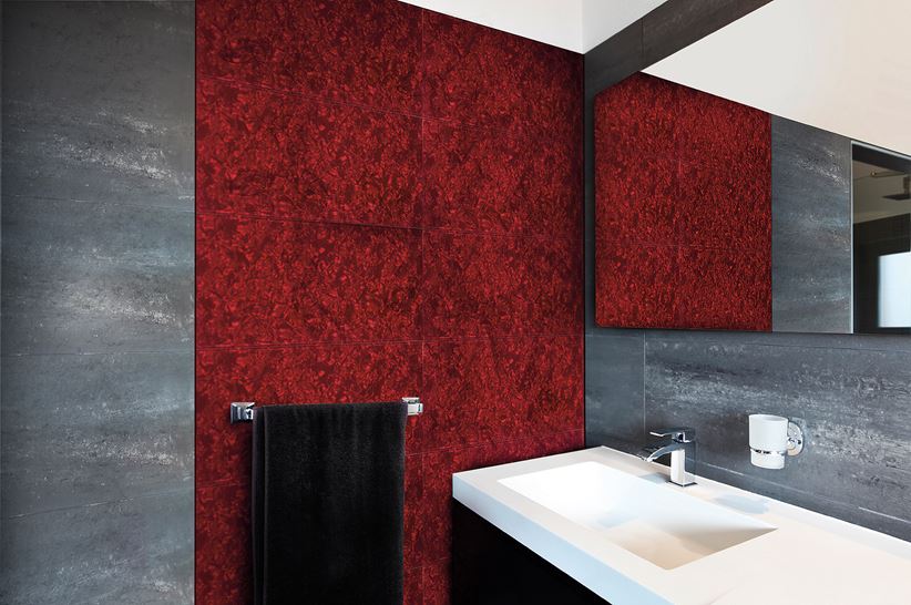 Czerwona płytka ścienna z kolekcji Dunin Lunar