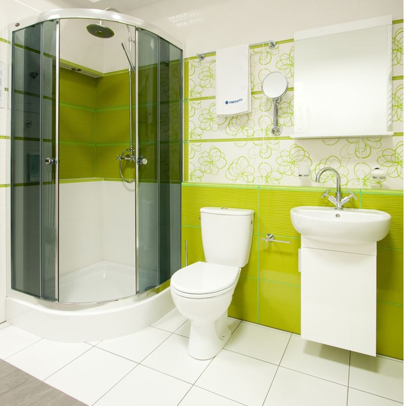 Zielona łazienka z Omnires Modern