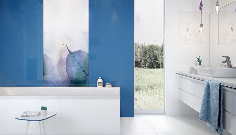 Biało-niebieska łazienka Opoczno Vivid Colours