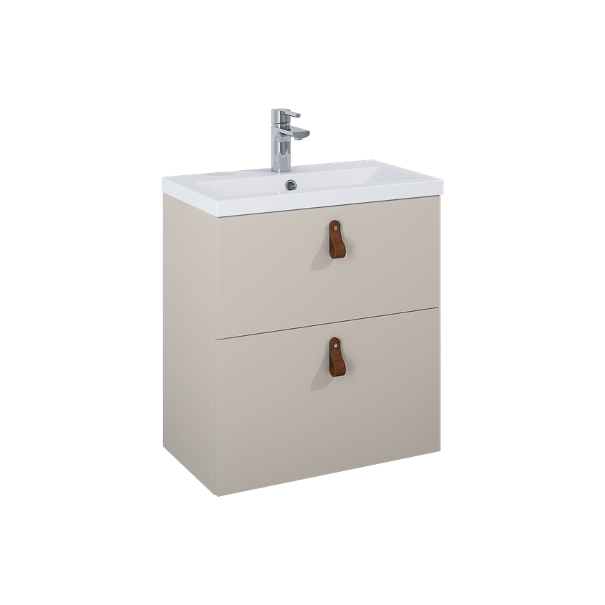 Szafka z umywalką bez uchwytów 60 cm fume matt Elita Kido 60 2S