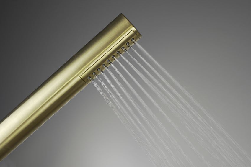 Zestaw prysznicowy z baterią złoty szczotkowany Deante Silia Hexa