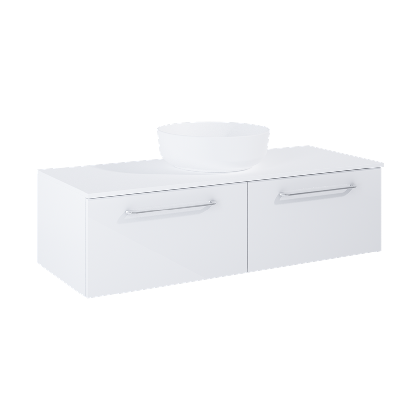 Komoda, bez uchwytów i umywalki 120 cm Elita Look Slim 120 2S White HG