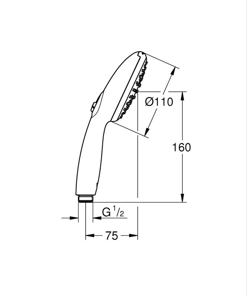 Słuchawka prysznicowa 2 strumienie chrom Grohe Tempesta 110 rysunek