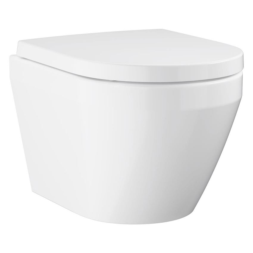 Miska WC wisząca bez kołnierza z deską kompaktowa 36,5x49,3 cm biel alpejska Grohe Euro Ceramika