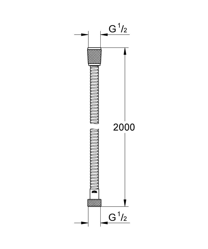 Wąż prysznicowy Grohe Relexaflex Metal 28140001 rys techniczny