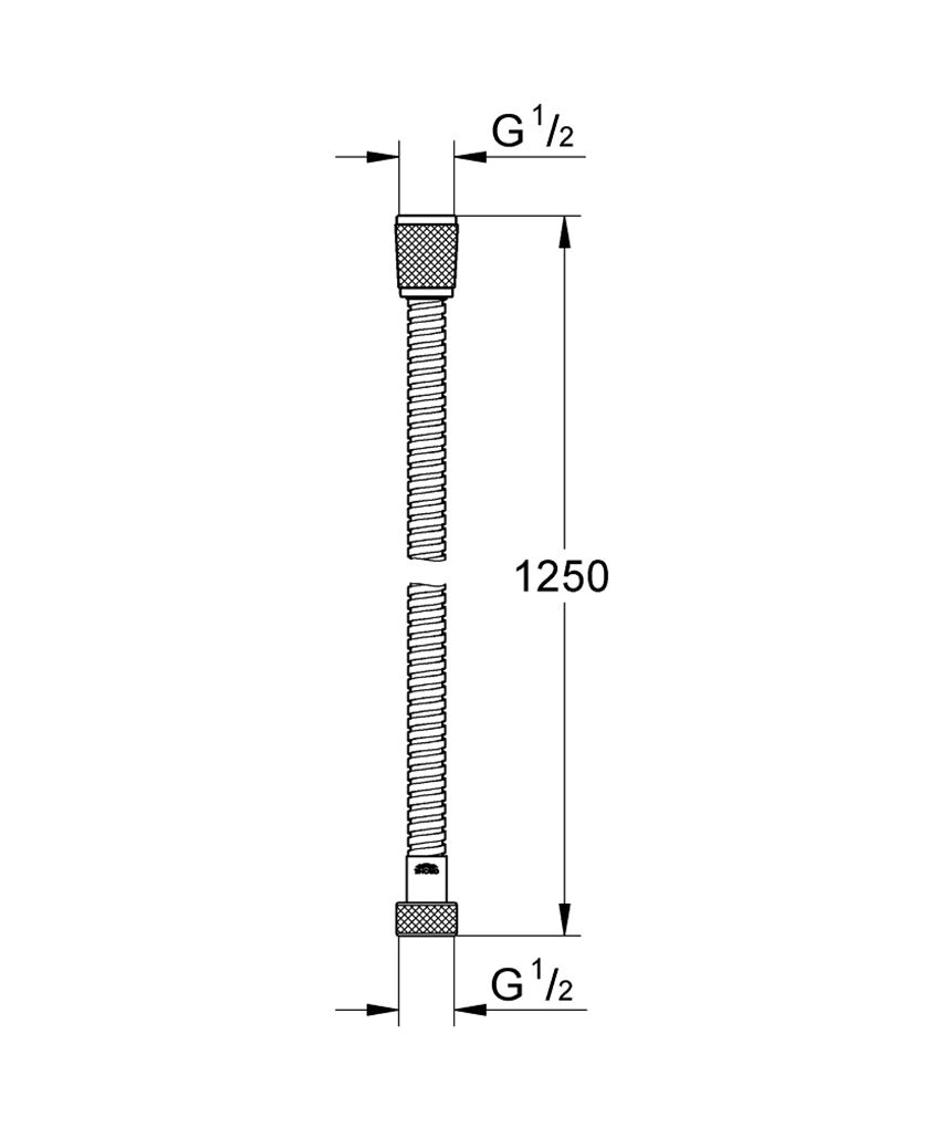 Wąż prysznicowy Grohe Relexaflex Metal Long-Life 28142002 rys techniczny