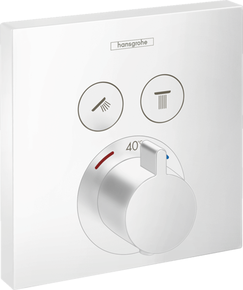 Bateria termostatyczna do 2 odbiorników biały mat Hansgrohe ShowerSelect 