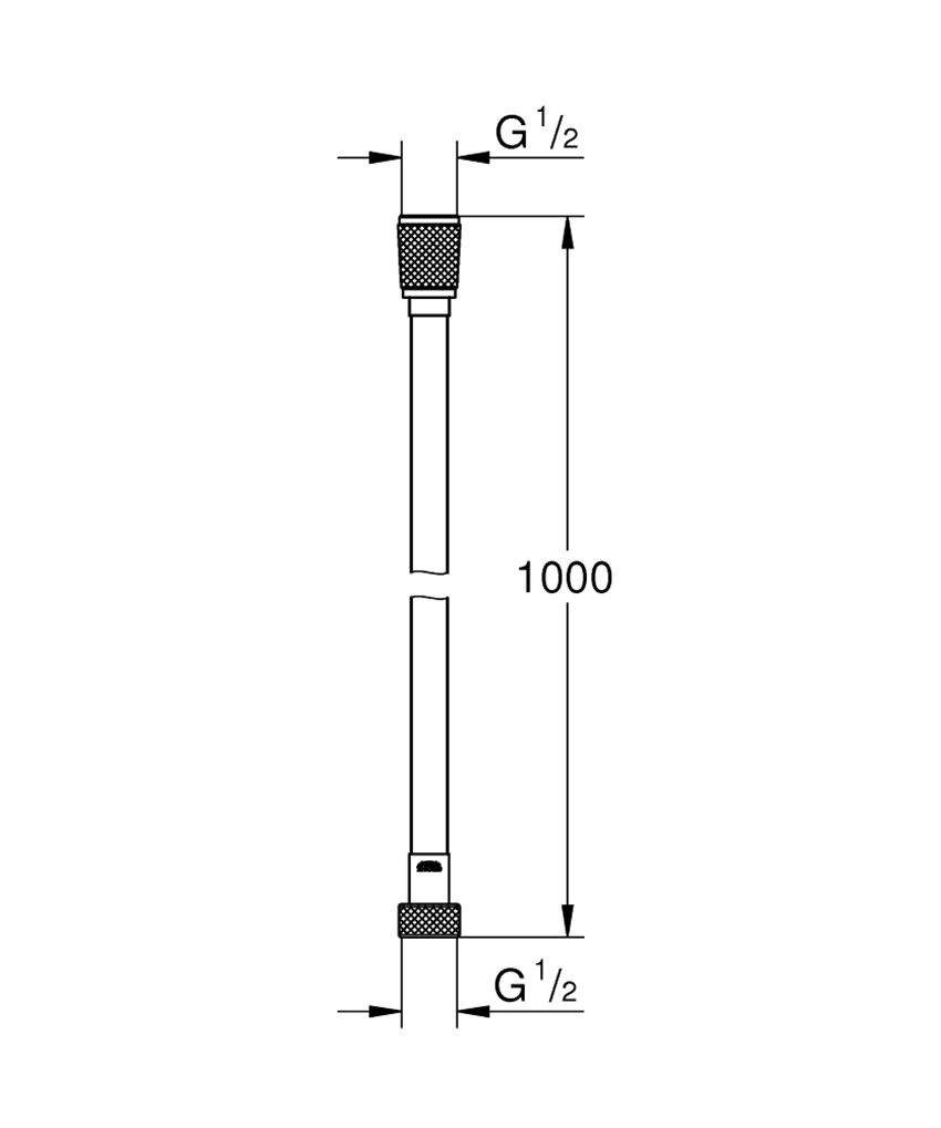 Wąż prysznicowy Grohe Silverflex Long-Life 26334001 rys techniczny