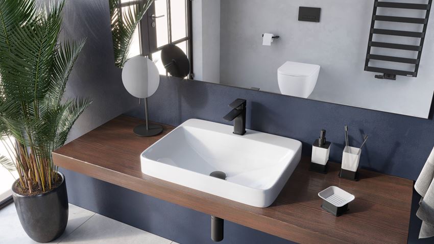 Lusterko kosmetyczne czarny mat Excellent Rolo