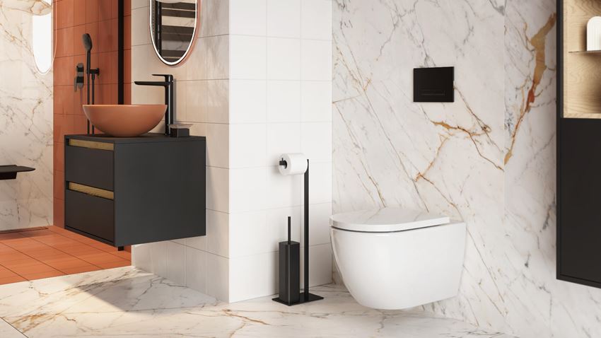 Miska WC bezkołnierzowa z deską wolnoopadającą system spłukiwania Spin 360° biały połysk Excellent Stellar 2.0