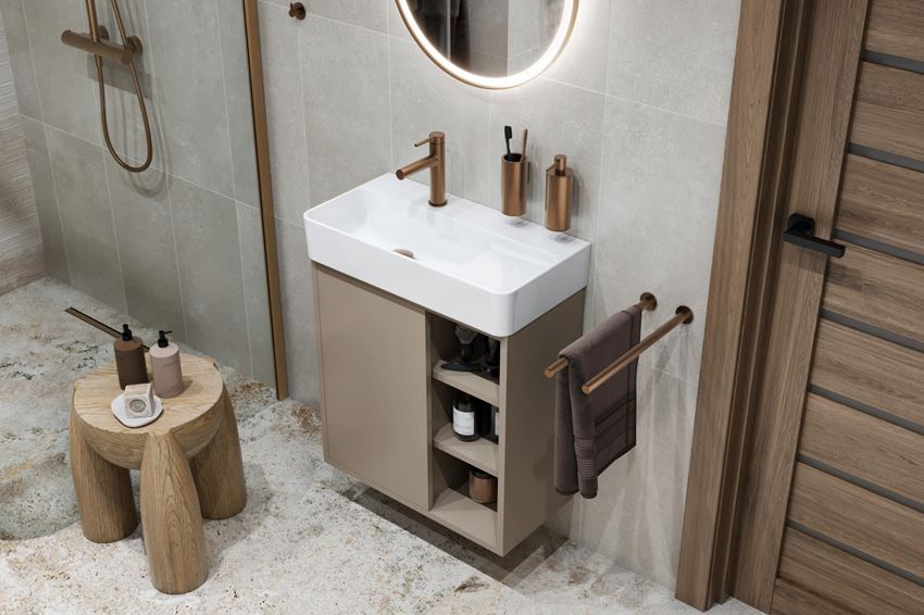 Szafka pod umywalkę 57 cm cappucino mat Excellent Ness