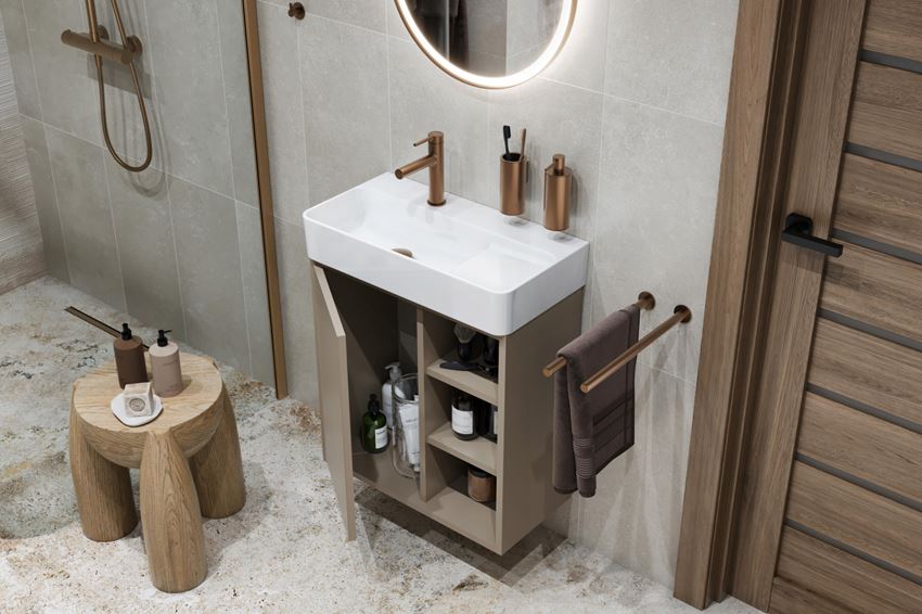 Szafka pod umywalkę 57 cm cappucino mat Excellent Ness