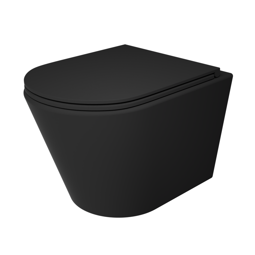 Miska WC podwieszana z deską wolnoopadającą Slim 35,5x51,5 cm black mat IÖ Furi Spin Flux Plus