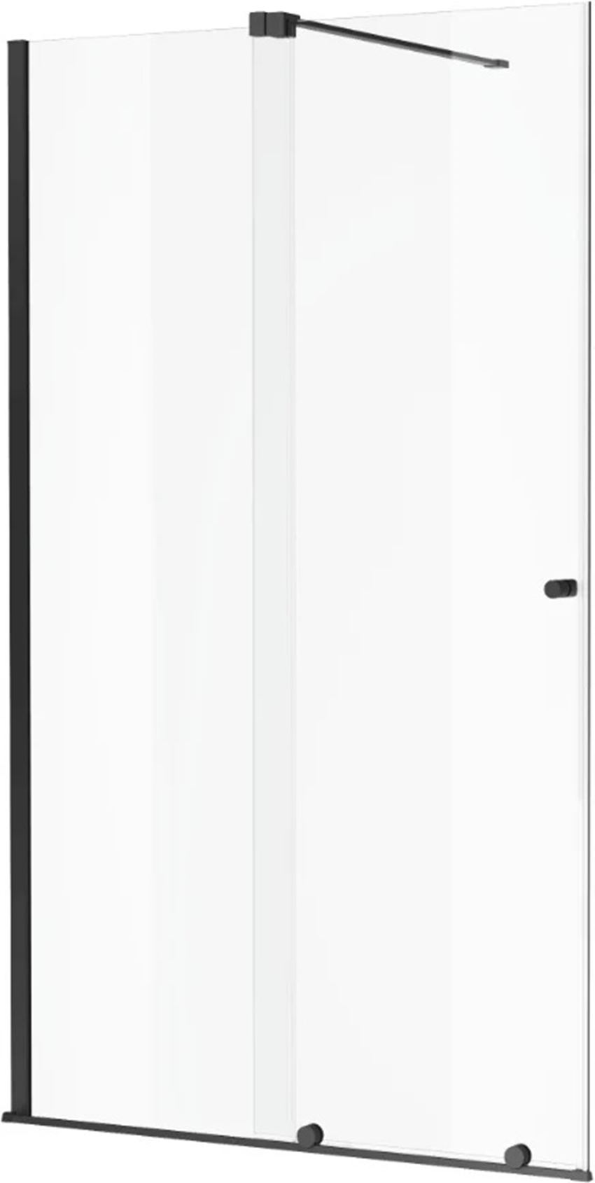 Drzwi przesuwne szkło przezroczyste profile czarne 120x200 cm Excellent Ortigo