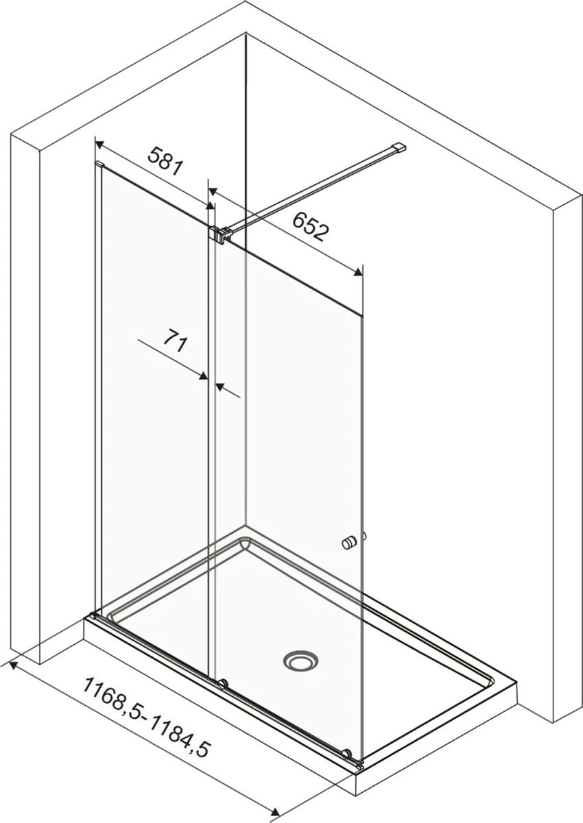 Drzwi przesuwne szkło przezroczyste profile czarne 120x200 cm Excellent Ortigo rysunek