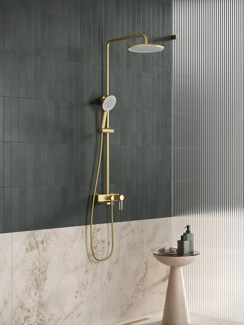 Zestaw prysznicowy z baterią złoto szczotkowane FDesign Zaffiro