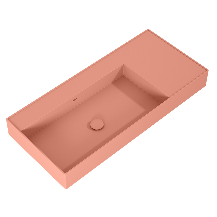 Umywalka ścienna lewa 100 cm terra pink matt Elita Level