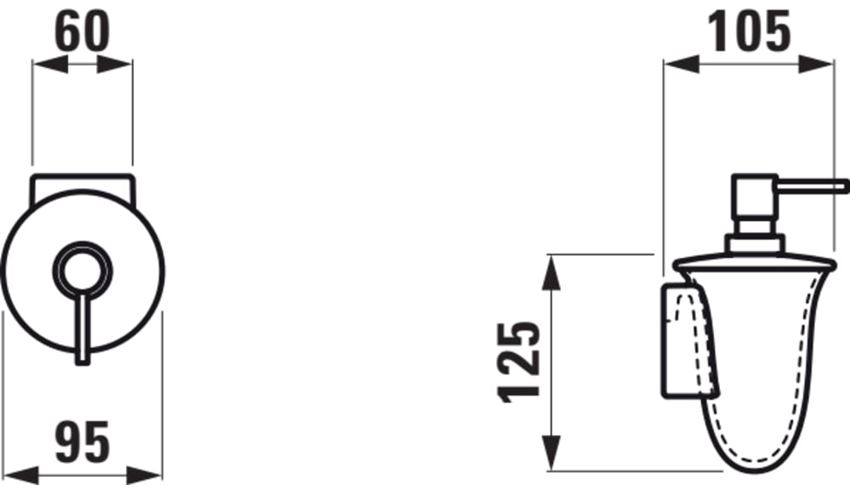 Dozownik do mydła Laufen The New Classic H8738550000001 rys techniczny