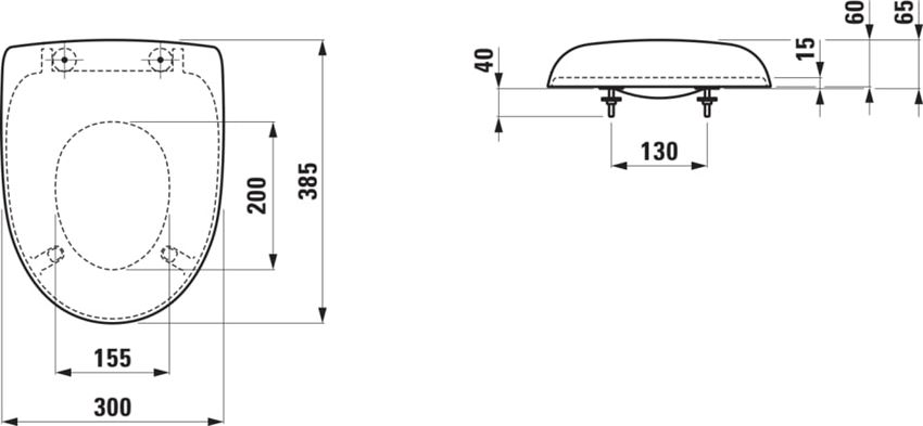 Deska wc Laufen Florakids H8910313000001 rys techniczny