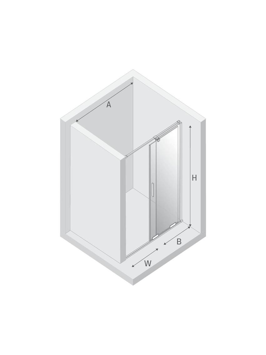 Drzwi wnękowe New Trendy Smart Gunmetal Brushed EXK-7821 rys techniczny