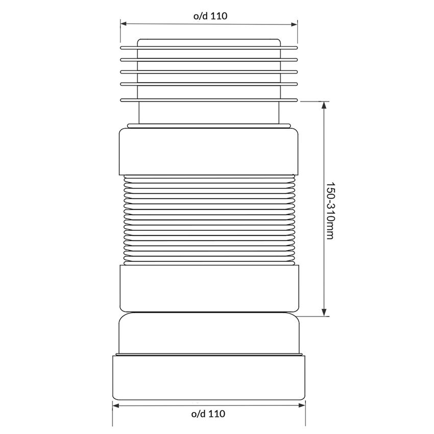 Przyłącze kanalizacyjne McAlpine WC-F23RJ rys techniczny