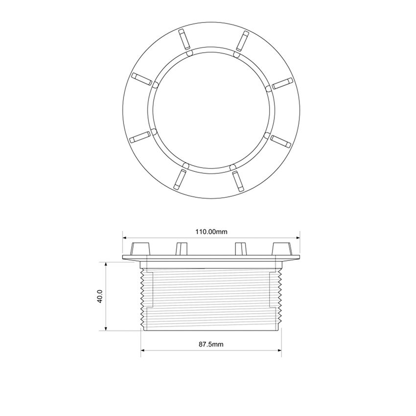 Przedłużka McAlpine STW9034WASTEBDY rys techniczny