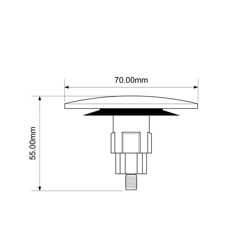 Korek zamykający McAlpine PLUGCB-AUT-52-MB rys techniczny