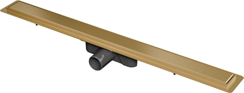 Odwodnienie liniowe z rusztem uniwersalnym 80 cm złoto szczotkowane IÖ Nord Slim