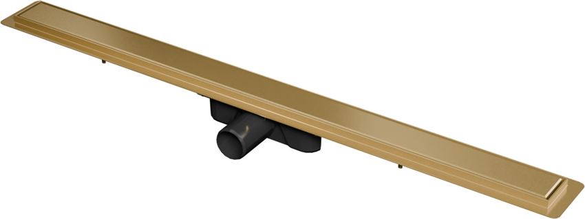 Odwodnienie liniowe z rusztem uniwersalnym 90 cm złoto szczotkowane IÖ Nord Slim